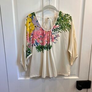 Tibi Cream Floral Blouse
